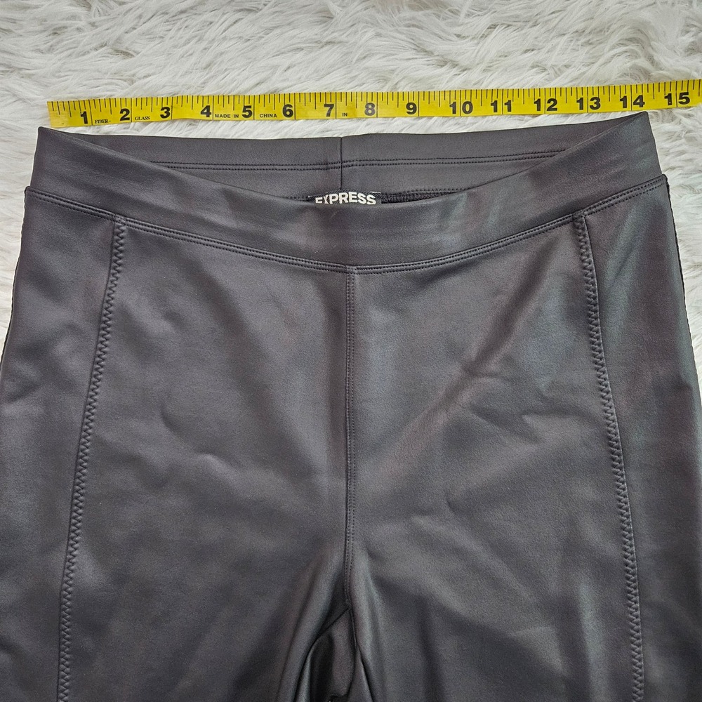Express Black Faux Leather Moto Leggings Womens Sz M Edgy Chic Skinny Pants - Picture 6 of 8